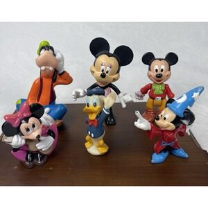 VTG Disney Figurines Lot/6 Mickey Minnie Donald‎ Goofy Arco Superior PVC Plastic